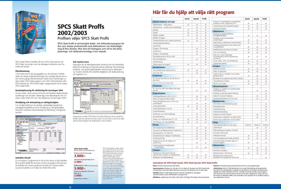 Klienthanteraren sköter även överföringen av data mellan SPCS olika program, som SPCS Administration eller SPCS Bokslut etc. SPCS Klient ingår i programpriset när du köper SPCS Skatt Proffs.