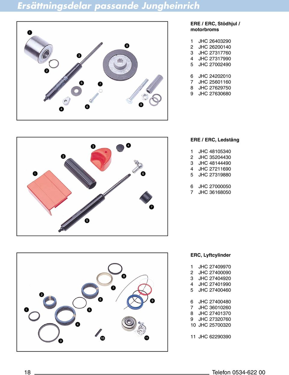 48144490 4 JHC 27211690 5 JHC 27319880 6 JHC 27000050 7 JHC 36168050 ERC, Lyftcylinder 1 JHC 27409970 2 JHC 27400090 3 JHC 27404920 4