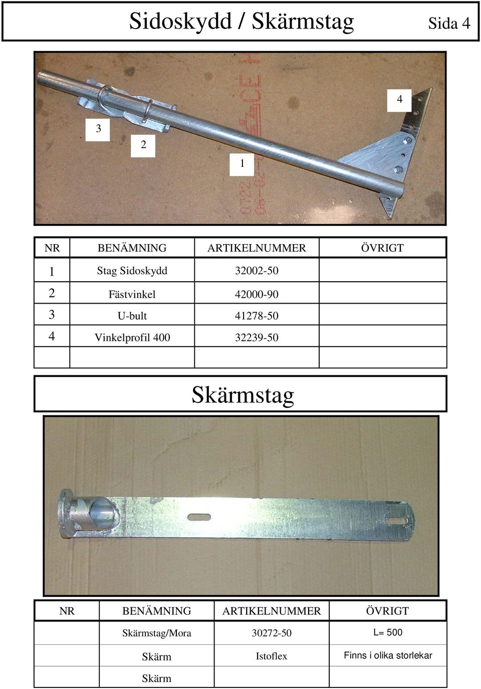 Vinkelprofil 400 32239-50 Skärmstag Skärmstag/Mora