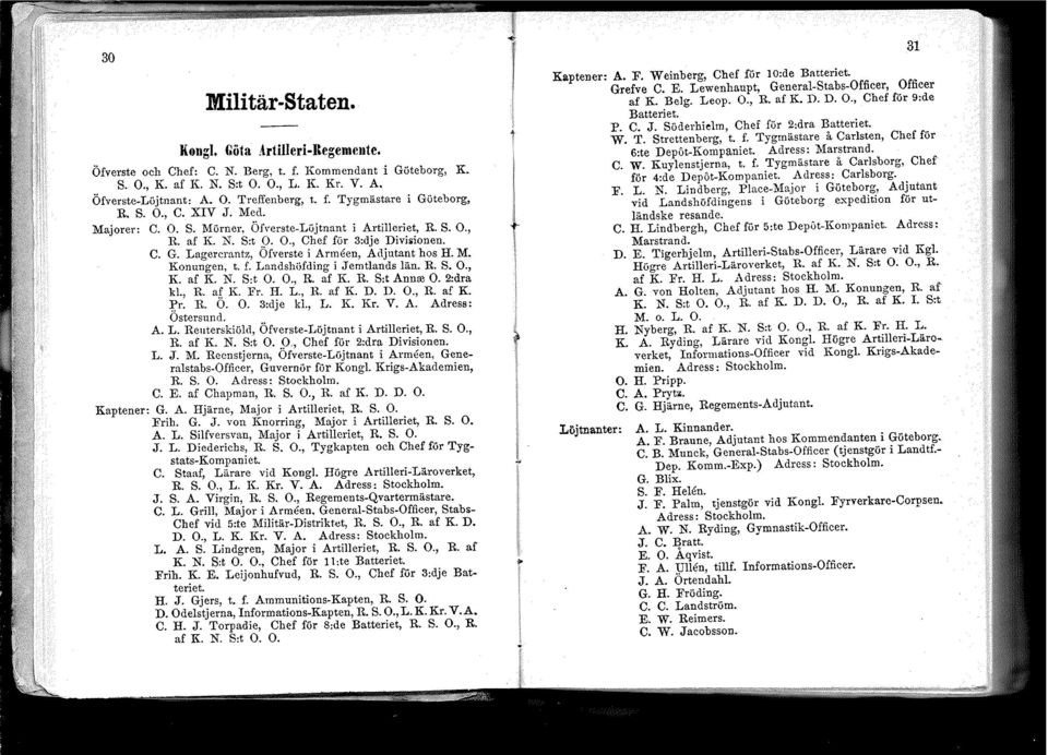 M. Konungen, t. f. LandshMding i Jemtlands län. R. S. O., K. af K. N. S:t O. O., R. af K. R. Sot Annre O. 2:dra kl., R. af K. :Fr. H. L., R. af K. D. D. O., R. af K. :pr. R. O. O. 3:dje kl., L. K. Kr.