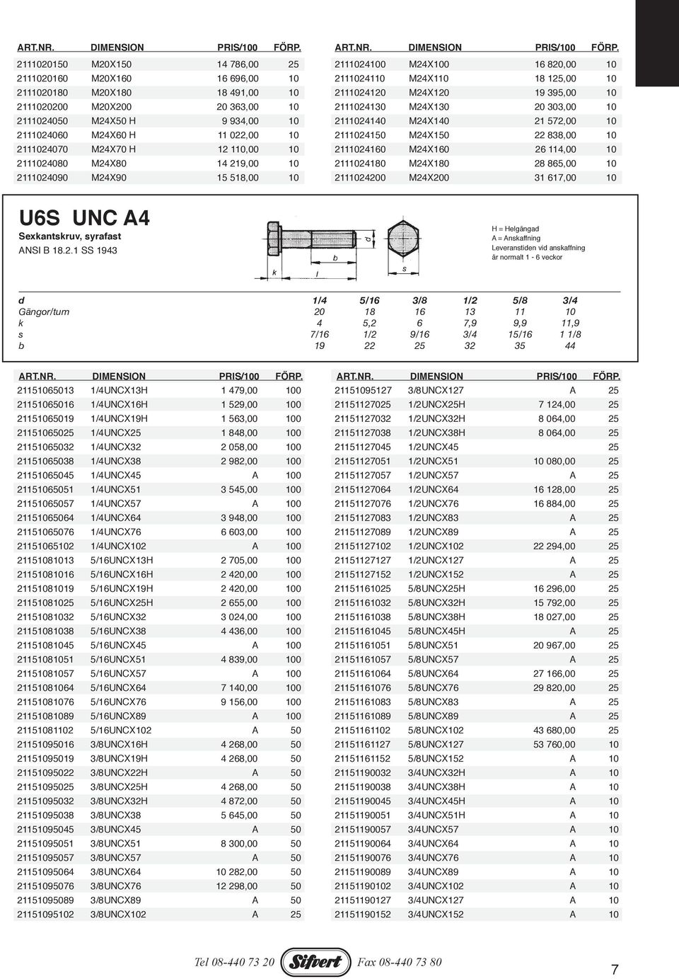 2111024070 M24X70 H 12 110,00 10 2111024080 M24X80 14 219,00 10 2111024090 M24X90 15 518,00 10  2111024100 M24X100 16 820,00 10 2111024110 M24X110 18 125,00 10 2111024120 M24X120 19 395,00 10