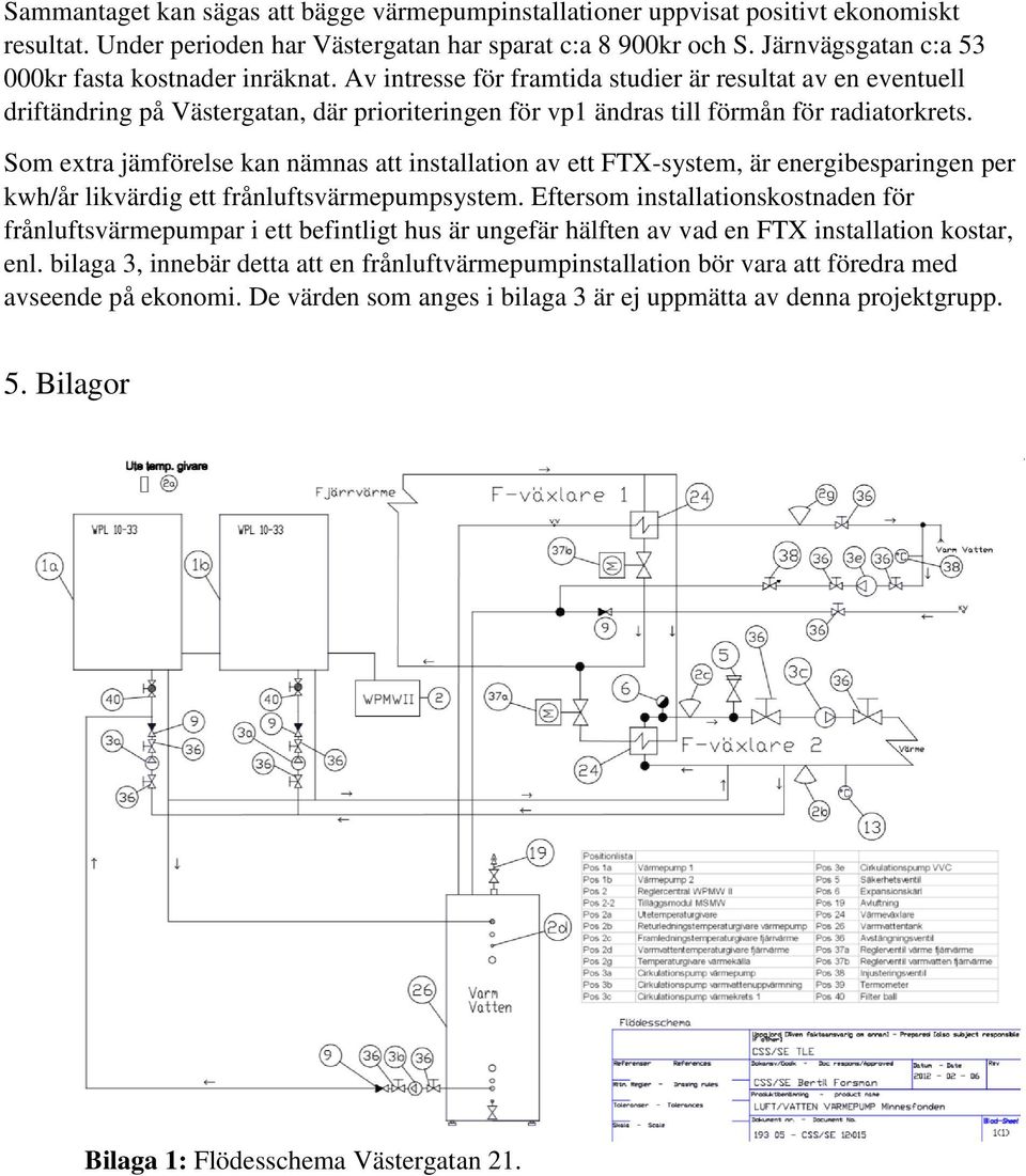 Av intresse för framtida studier är resultat av en eventuell driftändring på Västergatan, där prioriteringen för vp1 ändras till förmån för radiatorkrets.