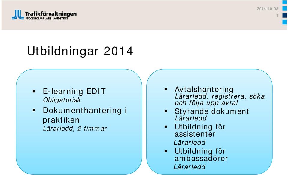 registrera, söka och följa upp avtal Styrande dokument Lärarledd