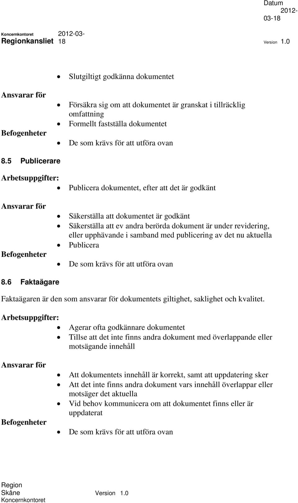 revidering, eller upphävande i samband med publicering av det nu aktuella Publicera De som krävs för att utföra ovan 8.