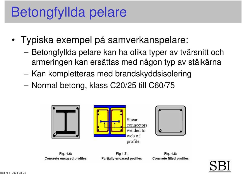 kan ersättas med någon typ av stålkärna Kan kompletteras med