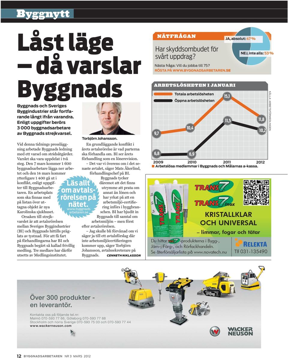 Den 7 mars kommer 1 600 byggnadsarbetare lägga ner arbetet och den 14 mars kommer ytterligare 1 400 gå ut i konflikt, enligt uppgifter till Byggnadsarbetaren.