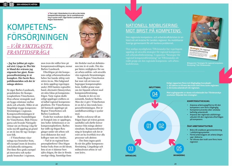 Hon arbetar strategiskt med att bygga relationer mellan skola och arbetsliv. Målet är att långsiktigt trygga kompetensförsörjningen i regionen.