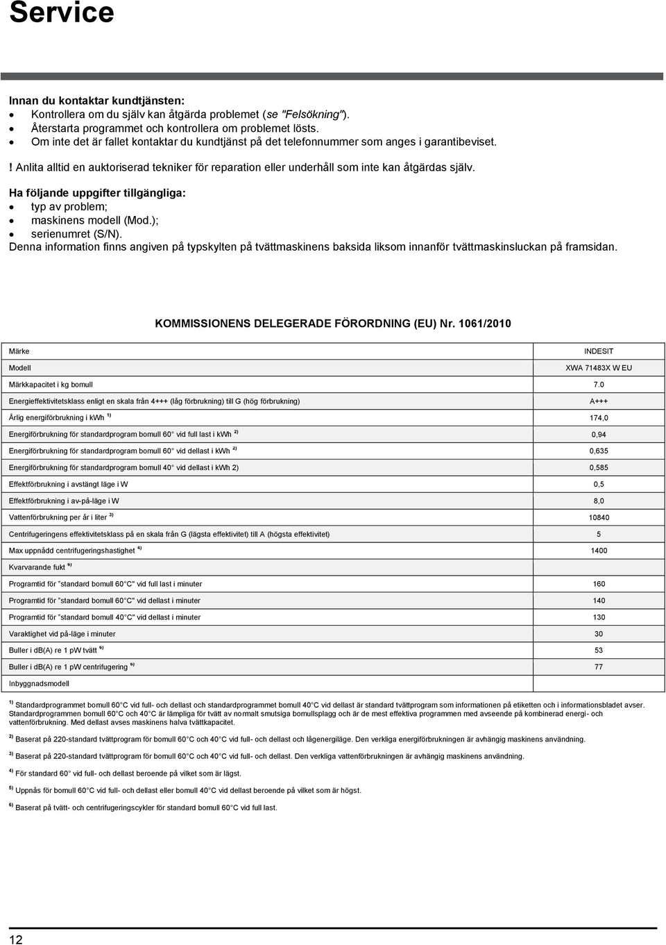 Ha följande uppgifter tillgängliga: typ av problem; maskinens modell (Mod.); serienumret (S/N).