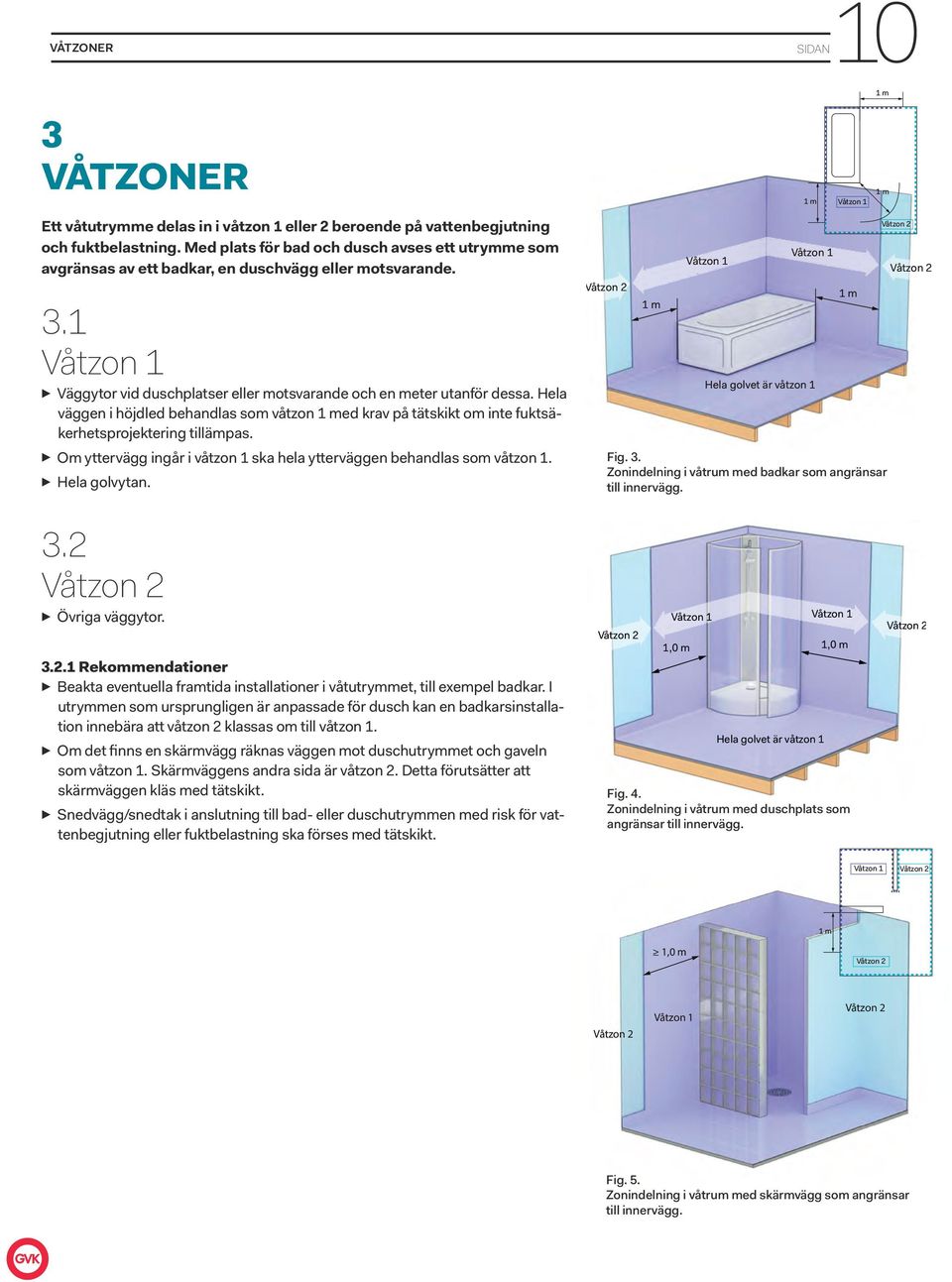 Hela väggen i höjdled behandlas som våtzon 1 med krav på tätskikt om inte fuktsäkerhetsprojektering tillämpas. X Om yttervägg ingår i våtzon 1 ska hela ytterväggen behandlas som våtzon 1.