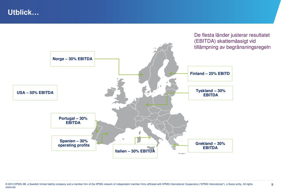 EBITDA Finland 25% EBITD USA 50% EBITDA Tyskland 30% EBITDA