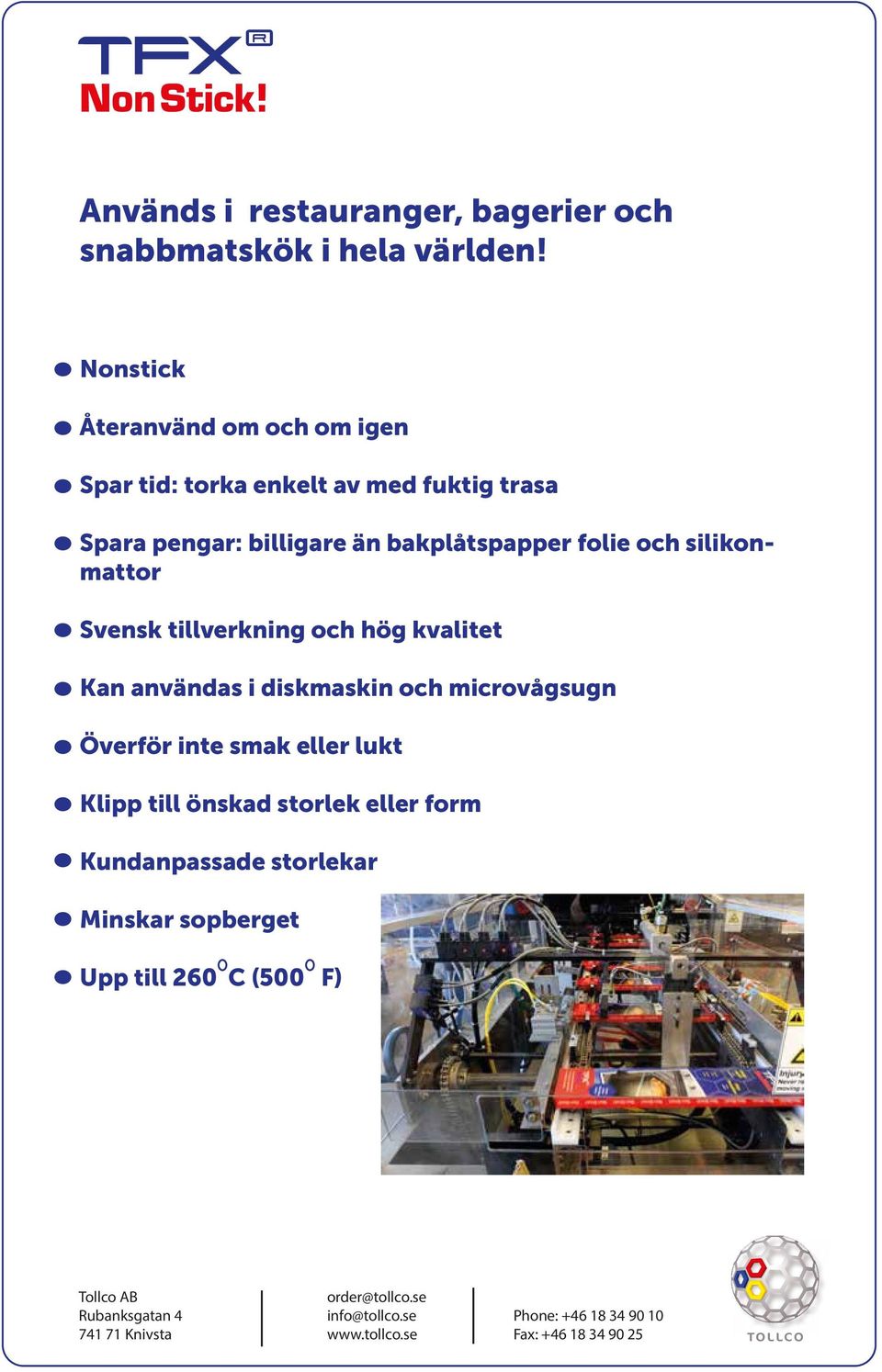 bakplåtspapper folie och silikonmattor Svensk tillverkning och hög kvalitet Kan användas i diskmaskin