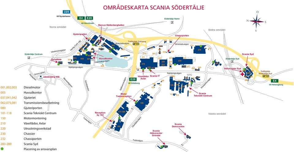 Scania Syd Placering av ansvarsplan 015 013 Mariekällgatan Hertig Carls väg 012 Gjuteriporten 003 044 Nyköpingsvägen till Stockholm 036 041 042 045 047 037 002 Genetaleden 080 067 081 060 061 065 064