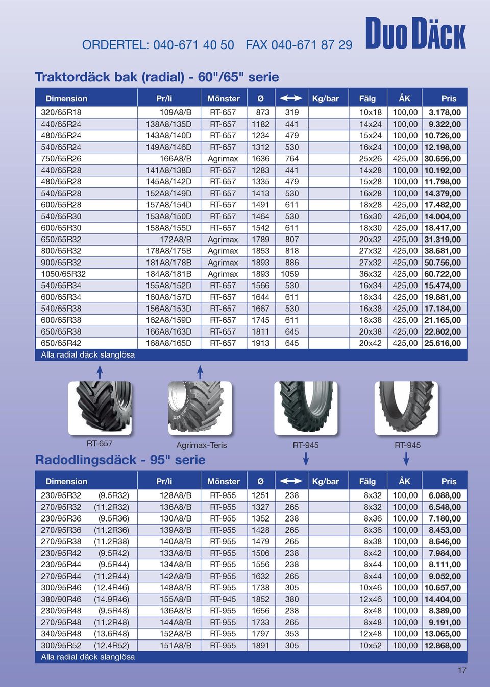 198,00 750/65R26 166A8/B Agrimax 1636 764 25x26 425,00 30.656,00 440/65R28 141A8/138D RT-657 1283 441 14x28 100,00 10.192,00 480/65R28 145A8/142D RT-657 1335 479 15x28 100,00 11.