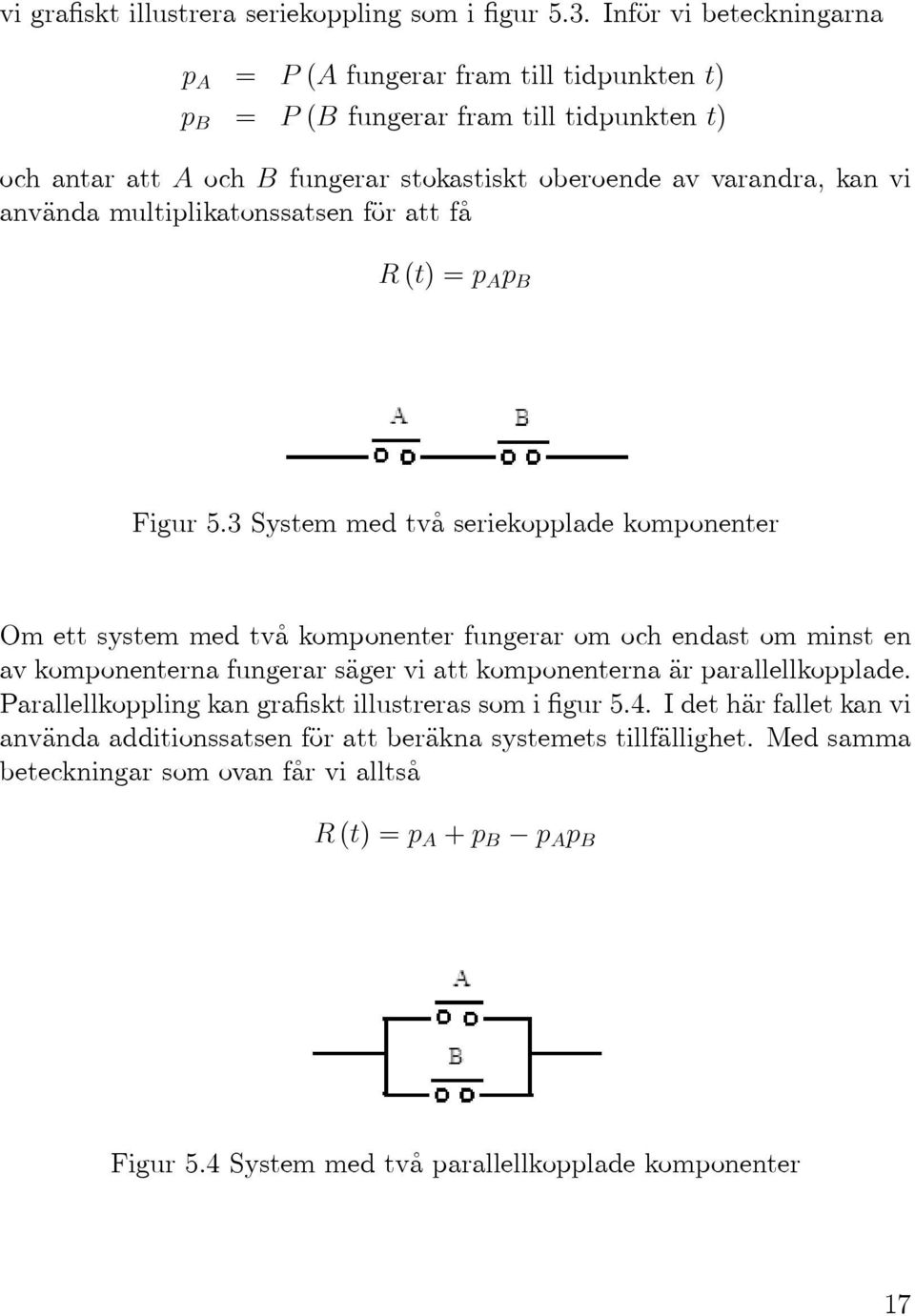 multiplikatonssatsen för att få R(t)=p A p B Figur 5.