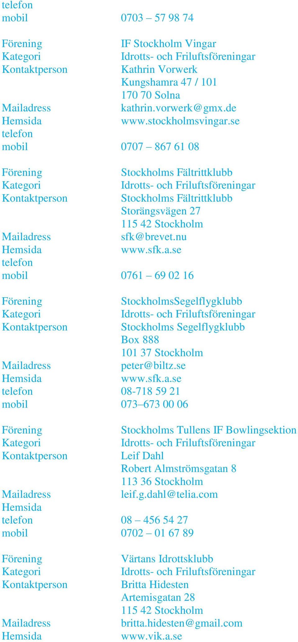 se 0761 69 02 16 StockholmsSegelflygklubb Stockholms Segelflygklubb Box 888 101 37 Stockholm peter@biltz.se www.sfk.a.