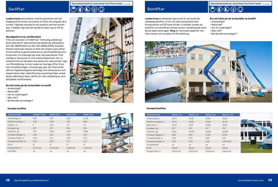 Myndigheters krav vid liftarbete Från och med den 1/7 2007 har tillräcklig utbildning blivit ändrad till dokumenterad utbildning (Standard SS-ISO 18878:2004 och SS-ISO 18893:2004).