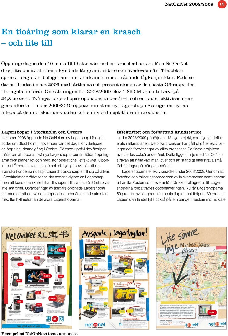 Födelsedagen firades i mars 2009 med tårtkalas och presentationen av den bästa Q3-rapporten i bolagets historia. Omsättningen för 2008/2009 blev 1 890 Mkr, en tillväxt på 24,8 procent.