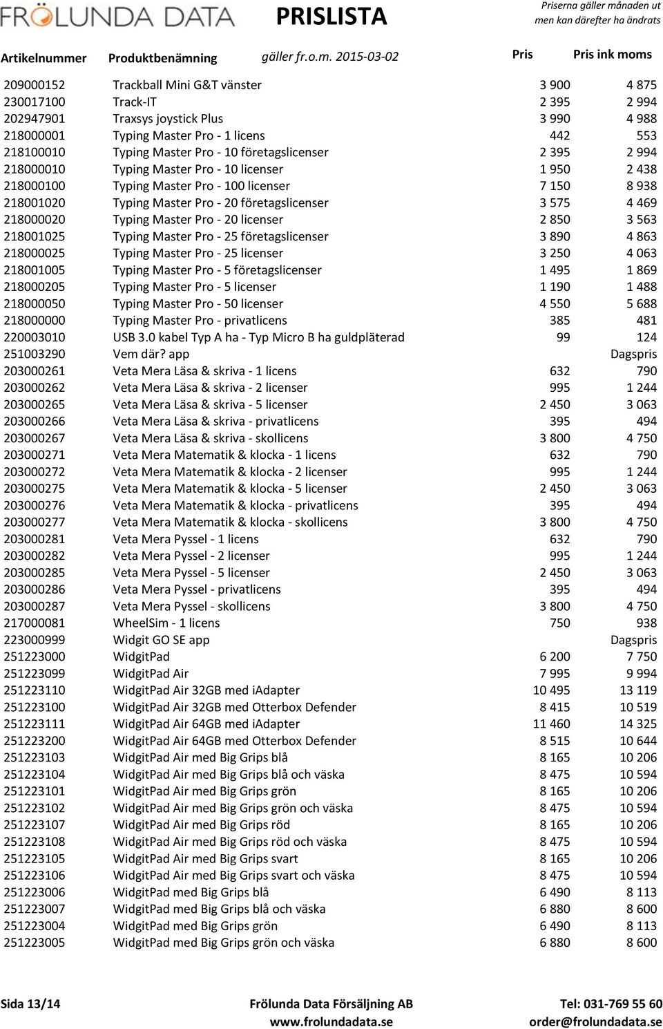 4 469 218000020 Typing Master Pro - 20 licenser 2 850 3 563 218001025 Typing Master Pro - 25 företagslicenser 3 890 4 863 218000025 Typing Master Pro - 25 licenser 3 250 4 063 218001005 Typing Master