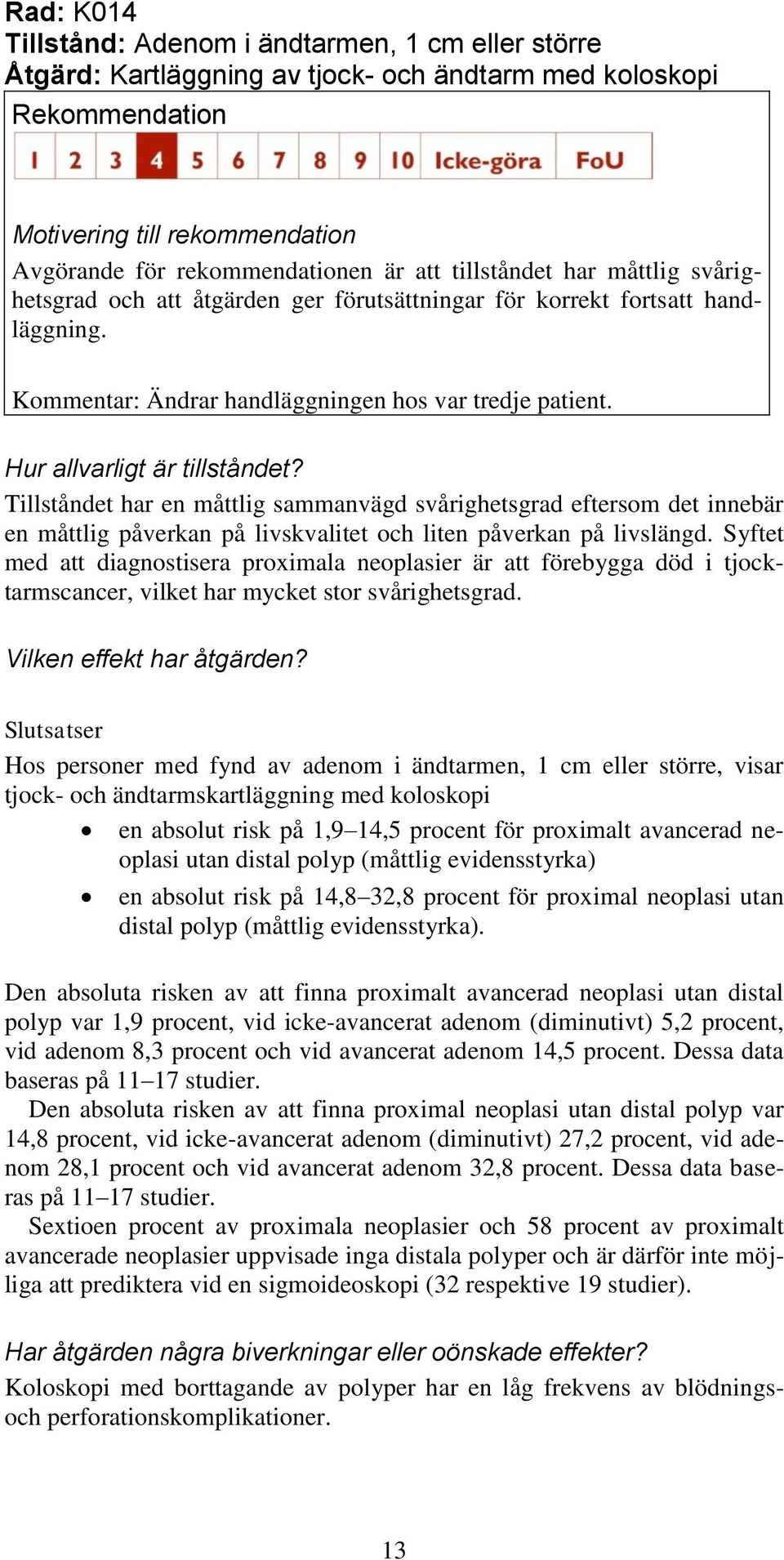 Tillståndet har en måttlig sammanvägd svårighetsgrad eftersom det innebär en måttlig påverkan på livskvalitet och liten påverkan på livslängd.