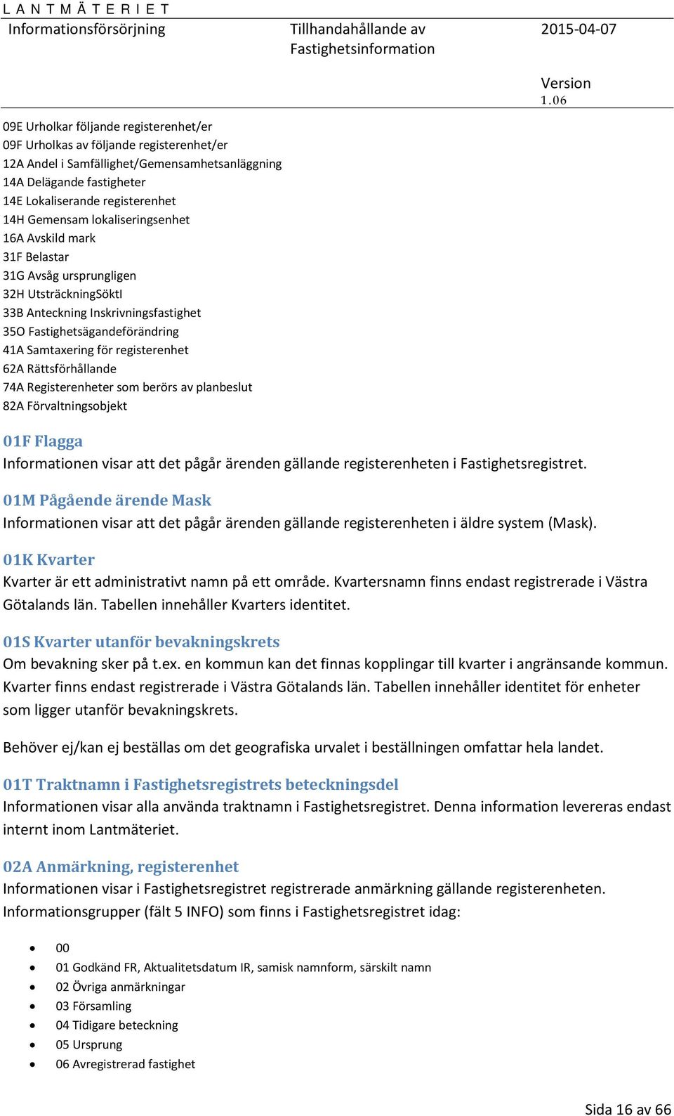 62A Rättsförhållande 74A Registerenheter som berörs av planbeslut 82A Förvaltningsobjekt 01F Flagga Informationen visar att det pågår ärenden gällande registerenheten i Fastighetsregistret.