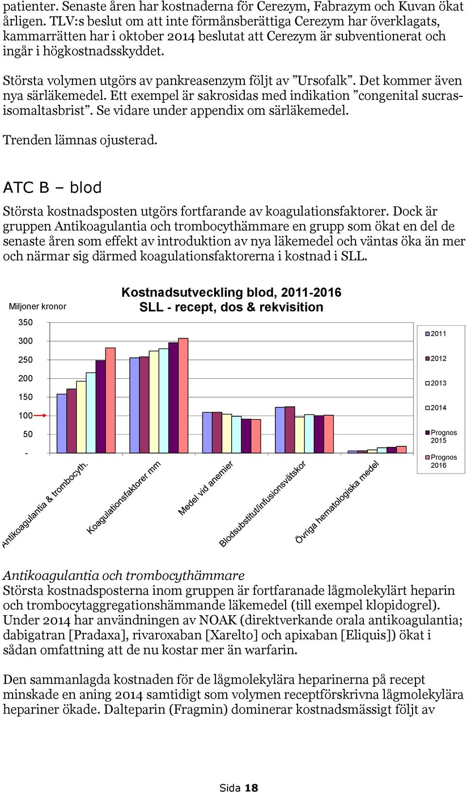 Största volymen utgörs av pankreasenzym följt av Ursofalk. Det kommer även nya särläkemedel. Ett exempel är sakrosidas med indikation congenital sucrasisomaltasbrist.