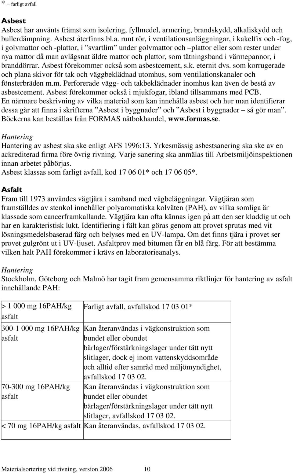 fall Asbest Asbest har använts främst som isolering, fyllmedel, armering, brandskydd, alkaliskydd och bullerdämpning. Asbest återfinns bl.a. runt rör, i ventilationsanläggningar, i kakelfix och -fog,