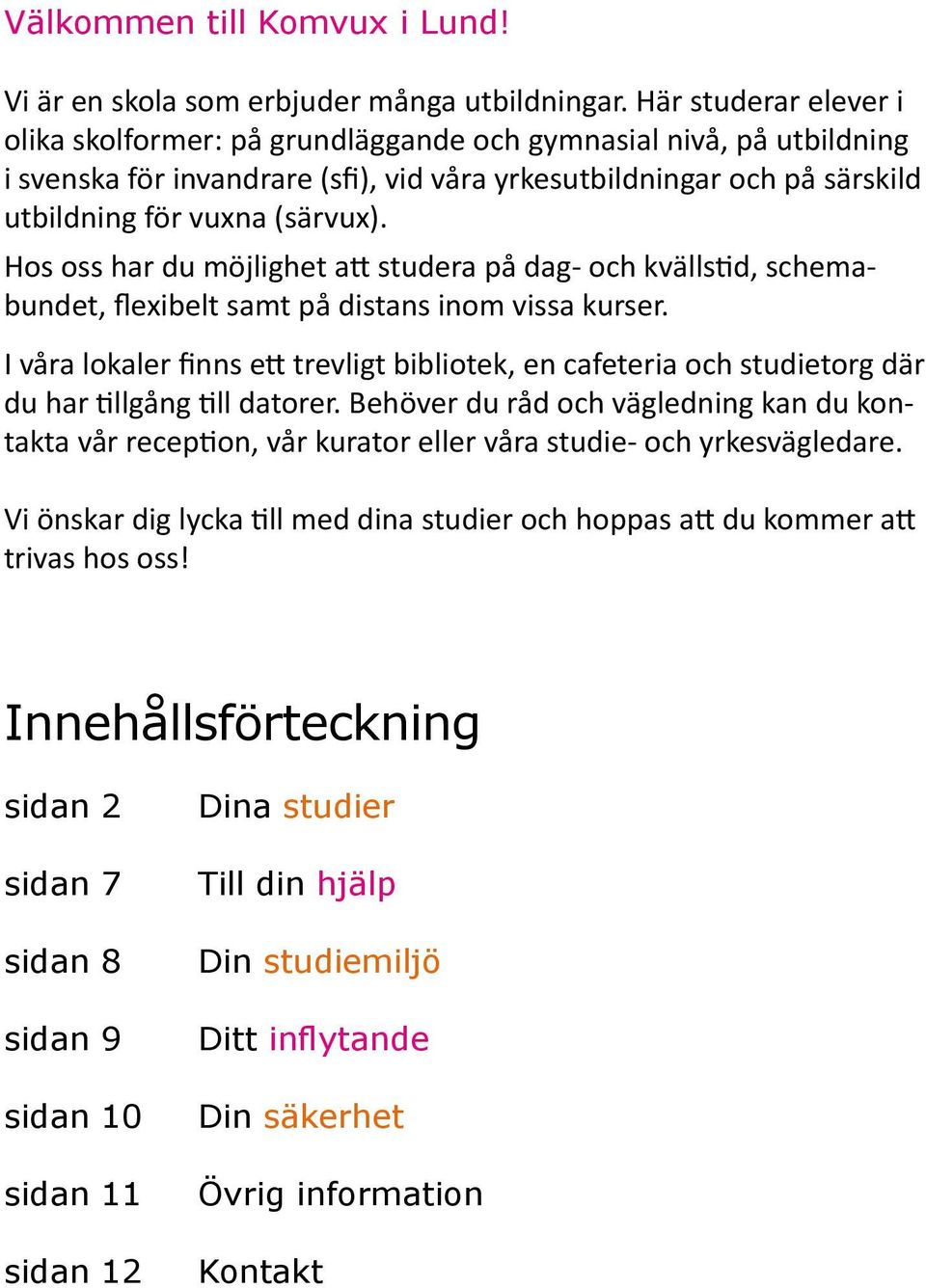 Hos oss har du möjlighet att studera på dag- och kvällstid, schemabundet, flexibelt samt på distans inom vissa kurser.