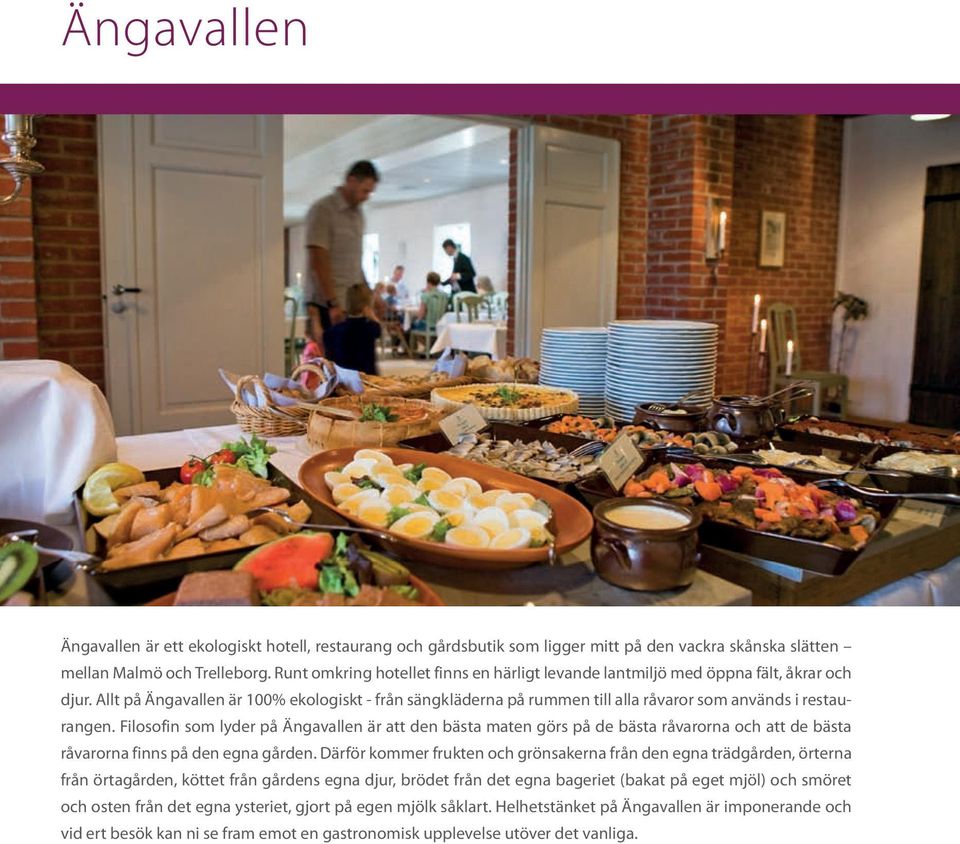 Allt på Ängavallen är 100% ekologiskt - från sängkläderna på rummen till alla råvaror som används i restaurangen.