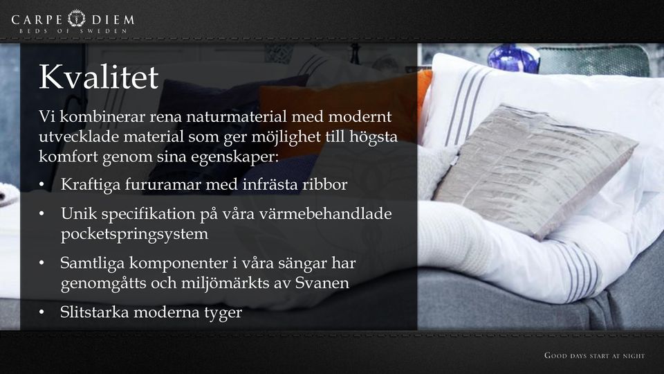 infrästa ribbor Unik specifikation på våra värmebehandlade pocketspringsystem