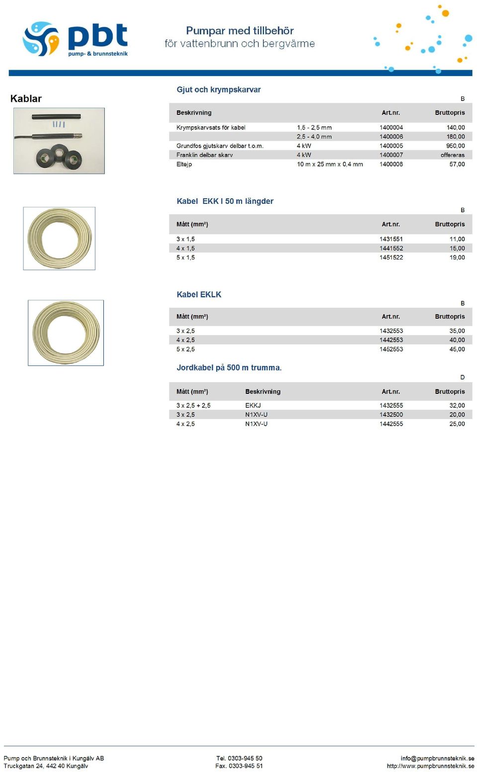 skarvsats för kabel 1,5-2,5 mm