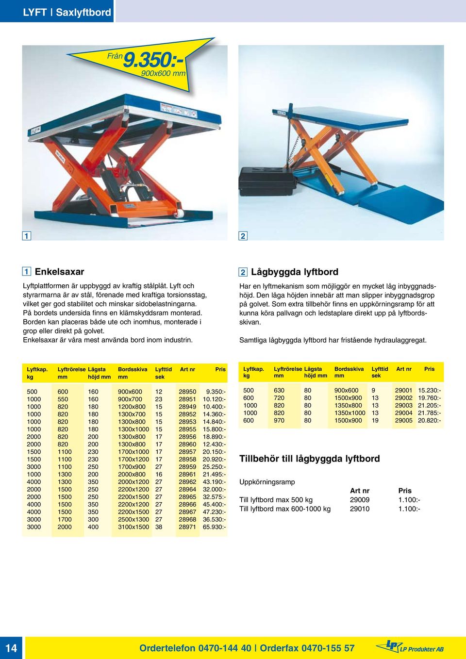 Borden kan placeras både ute och inomhus, monterade i grop eller direkt på golvet. Enkelsaxar är våra mest använda bord inom industrin.