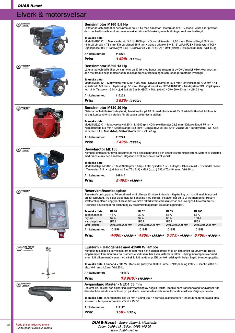 Modell M160 Q1 Max varvtal vid 5,5 hk 4000 rpm Drivaxeldiameter 19,05 mm Drivaxellängd 58,5 mm Kilspårsbredd 4,78 mm Kilspårslängd 45,5 mm Gänga drivaxel inv.