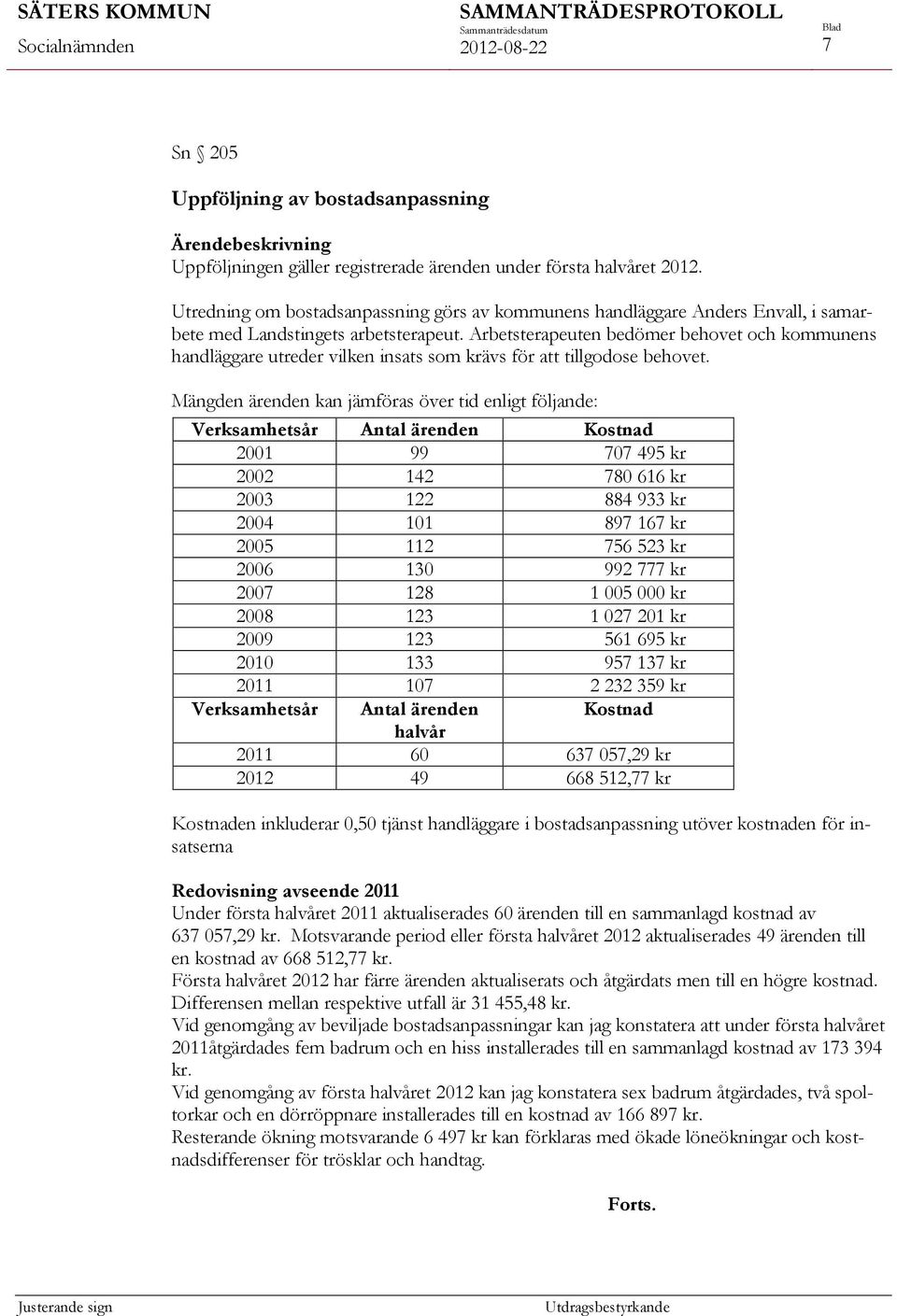 Arbetsterapeuten bedömer behovet och kommunens handläggare utreder vilken insats som krävs för att tillgodose behovet.