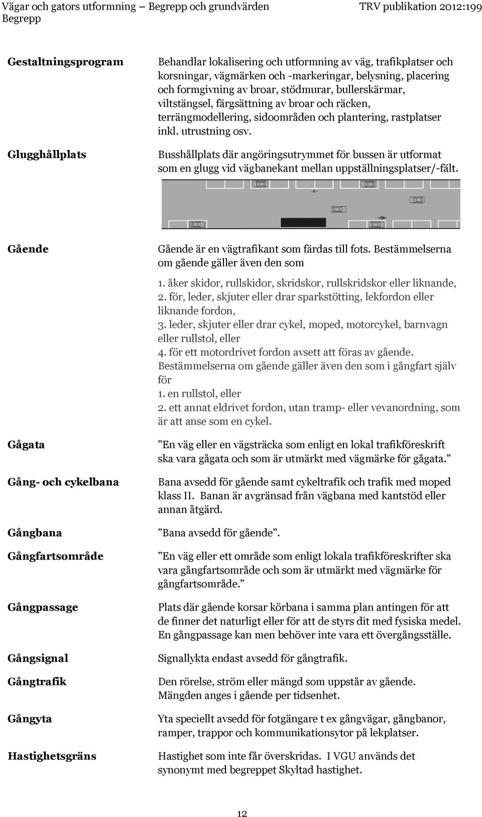 Busshållplats där angöringsutrymmet för bussen är utformat som en glugg vid vägbanekant mellan uppställningsplatser/-fält.