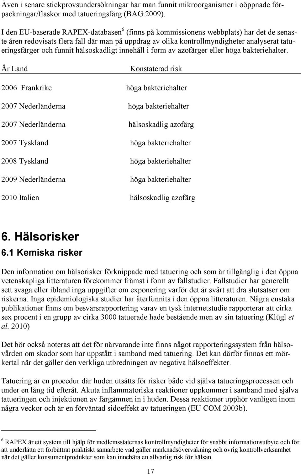 funnit hälsoskadligt innehåll i form av azofärger eller höga bakteriehalter.