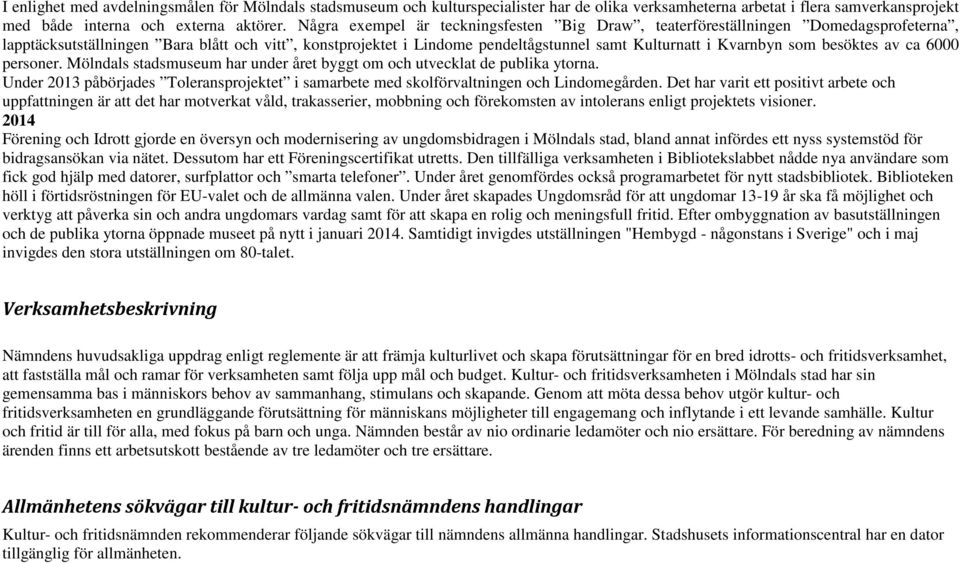 som besöktes av ca 6000 personer. Mölndals stadsmuseum har under året byggt om och utvecklat de publika ytorna.