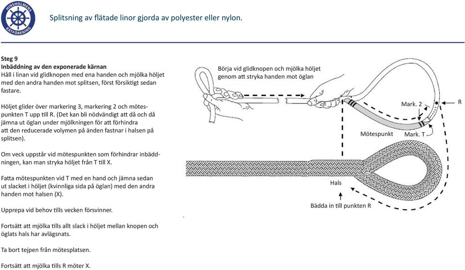 (Det kan bli nödvändigt att då och då jämna ut öglan under mjölkningen för att förhindra att den reducerade volymen på änden fastnar i halsen på splitsen). Mötespunkt Mark. 2 Mark.