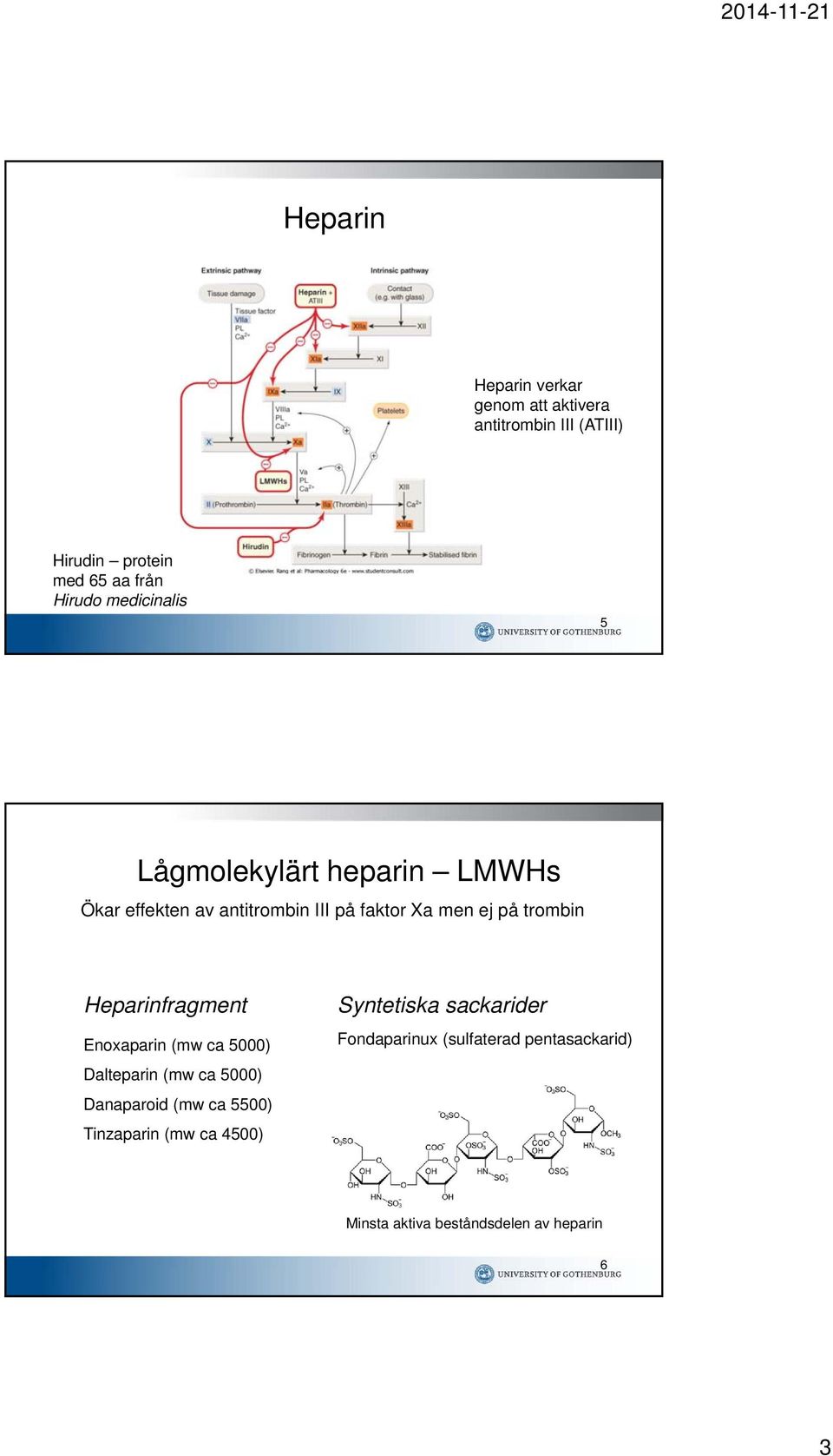 Heparinfragment Enoxaparin (mw ca 5000) Dalteparin (mw ca 5000) Danaparoid (mw ca 5500) Tinzaparin (mw ca