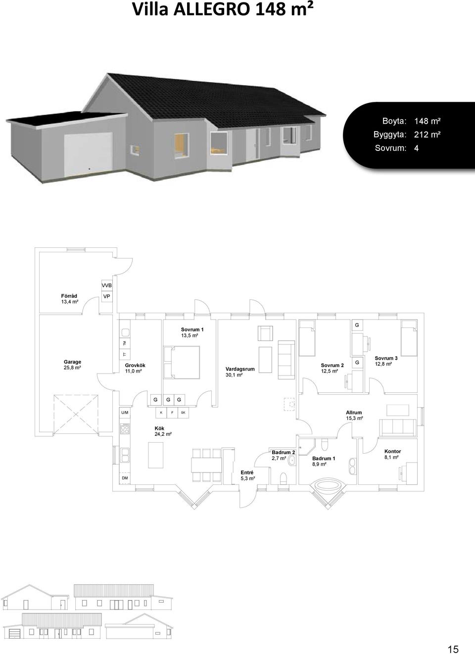 m² S BOAREA BYYTA 30,1 m² Entré 5,3 m² 148,0 m 2 212,0 m 2 2,7 m²