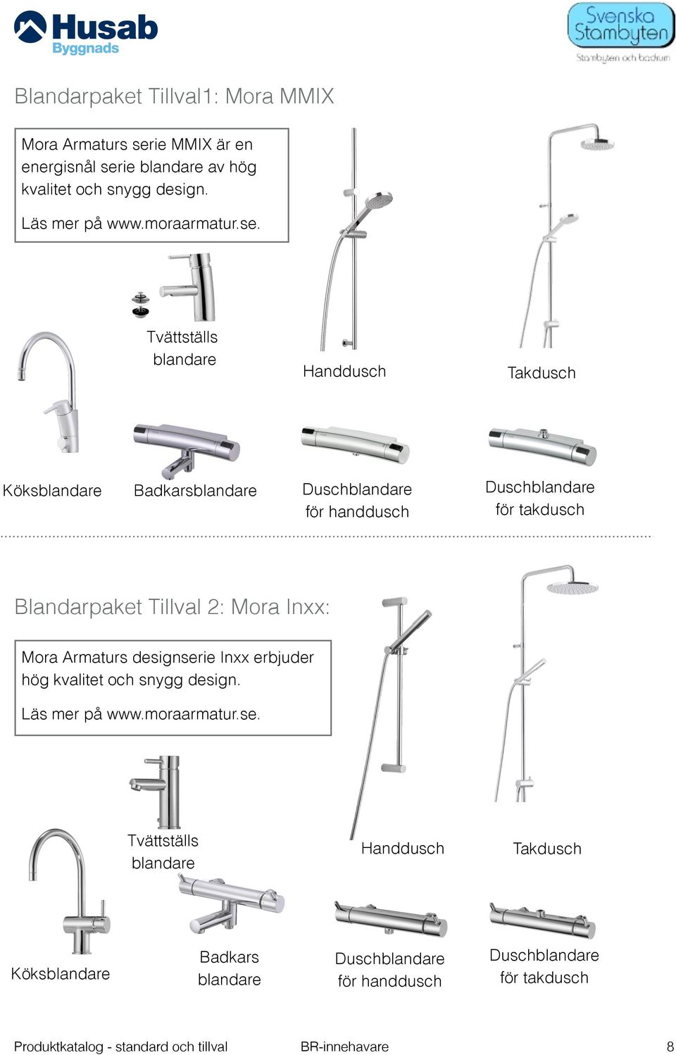 Tvättställs blandare Handdusch Takdusch Köksblandare Badkarsblandare Duschblandare för handdusch Duschblandare för takdusch