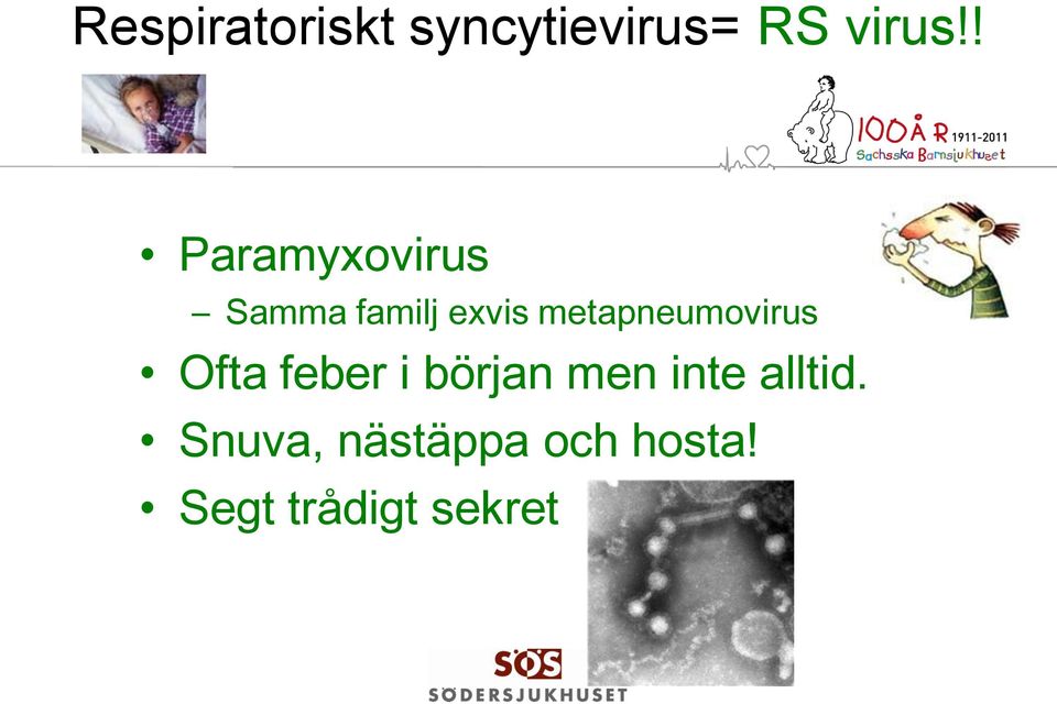 metapneumovirus Ofta feber i början men