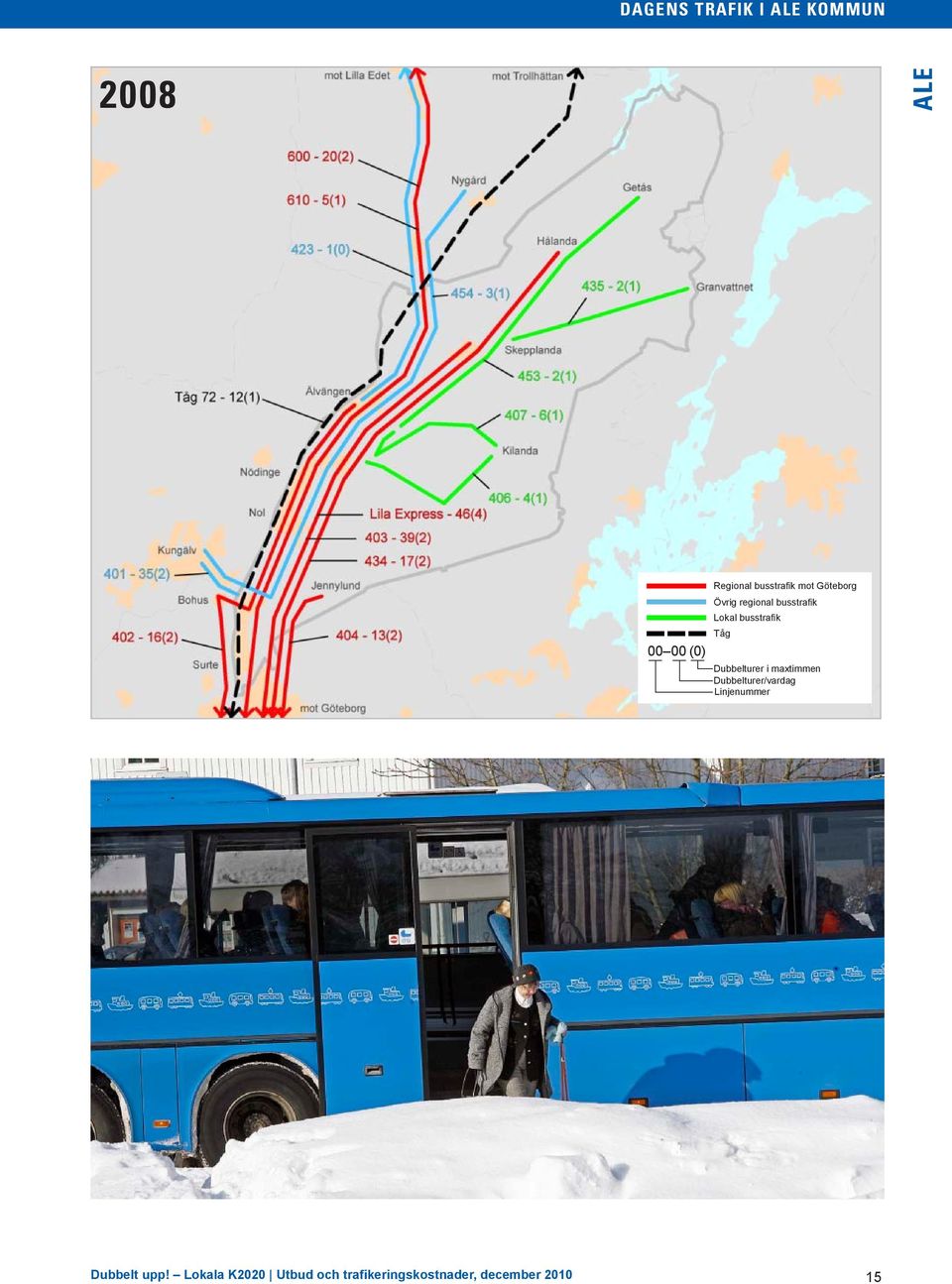 busstrafik Tåg Dubbelturer i maxtimmen Dubbelturer/var