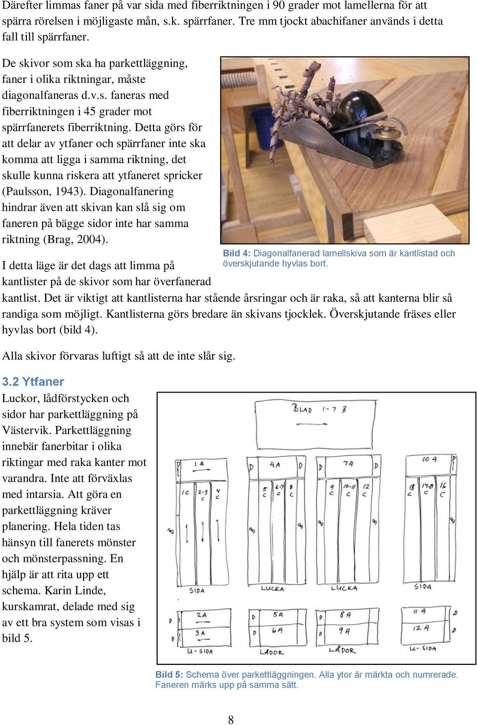 Detta görs för att delar av ytfaner och spärrfaner inte ska komma att ligga i samma riktning, det skulle kunna riskera att ytfaneret spricker (Paulsson, 1943).