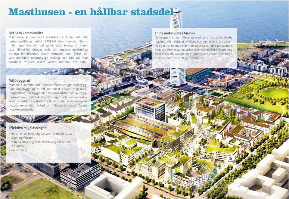 hur väl man använder resurser såsom vatten, material och avfall. En ny mötesplats i Malmö Nu bygger vi en ny mötesplats med stort fokus på hållbarhet i Malmö.