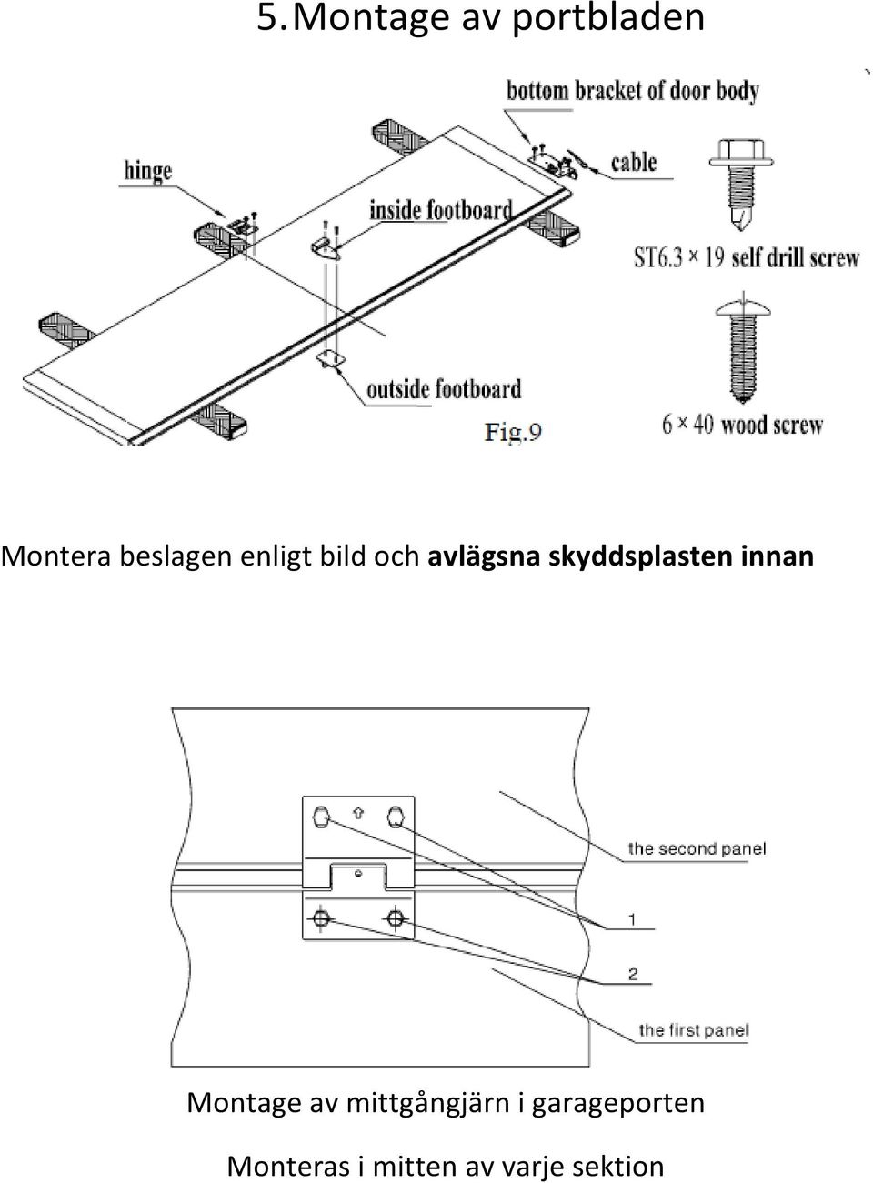 skyddsplasten innan Montage av