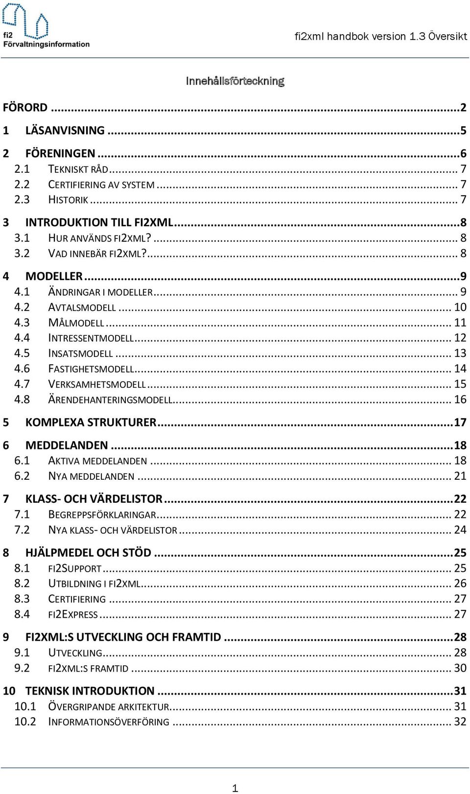 .. 14 4.7 VERKSAMHETSMODELL... 15 4.8 ÄRENDEHANTERINGSMODELL... 16 5 KOMPLEXA STRUKTURER... 17 6 MEDDELANDEN... 18 6.1 AKTIVA MEDDELANDEN... 18 6.2 NYA MEDDELANDEN... 21 7 KLASS- OCH VÄRDELISTOR.