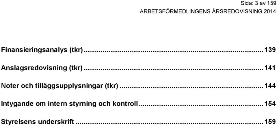 .. 141 Noter och tilläggsupplysningar (tkr).