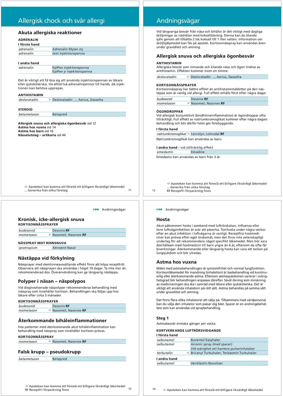 ANTIHISTAMIN desloratadin STEROID betametason Desloratadin, Aerius, Dasselta Betapred Allergisk snuva och allergiska ögonbesvär sid 12 Astma hos vuxna sid 14 Astma hos barn sid 16 Nässelutslag