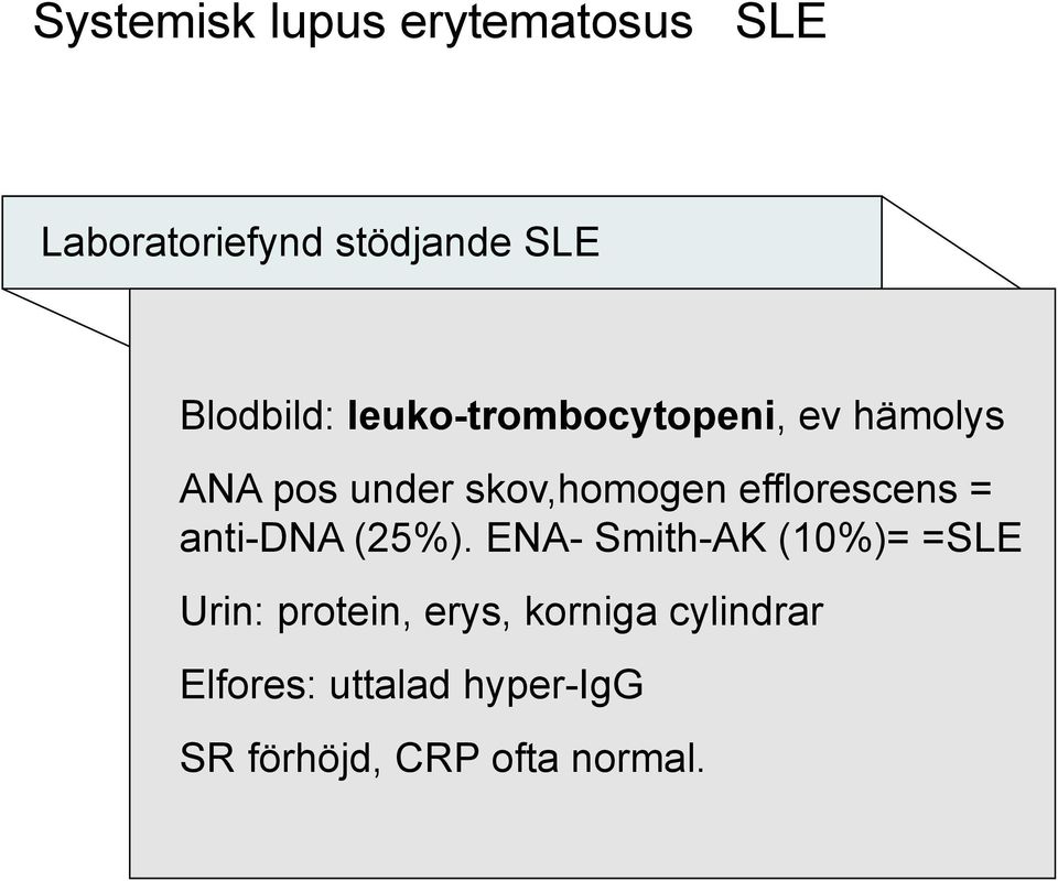 efflorescens = anti-dna (25%).