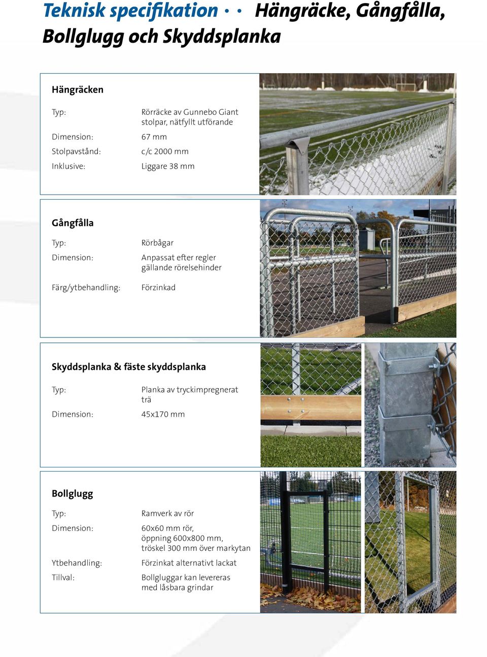 Förzinkad Skyddsplanka & fäste skyddsplanka Planka av tryckimpregnerat trä 45x170 mm Bollglugg Ytbehandling: Tillval: Ramverk av